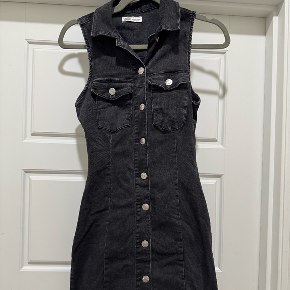ZARA Authentic Denim by TRF Black Button Denim Dress - Picture 1 of 4